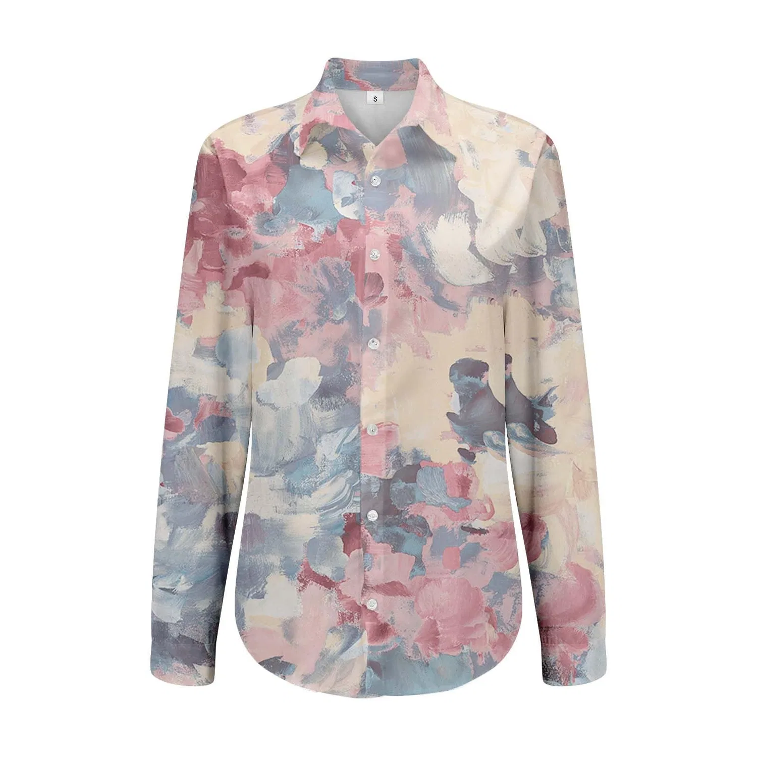 Женская блуза с цветочным принтом с длинным рукавом Cotton Linen Shirt, W Camouflage — фото 4