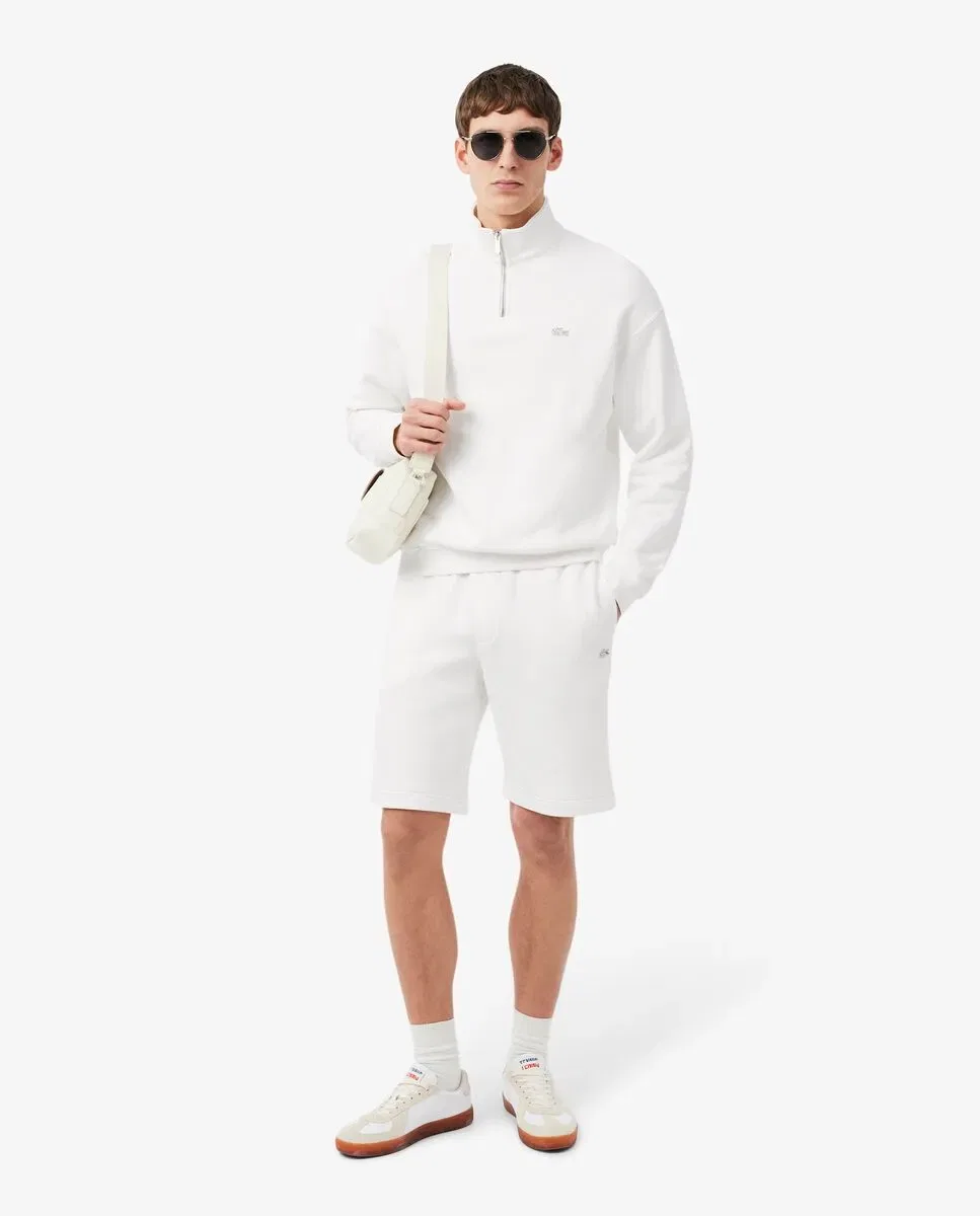 Мужские шорты из футера свободного кроя Lacoste, Белый — фото 4