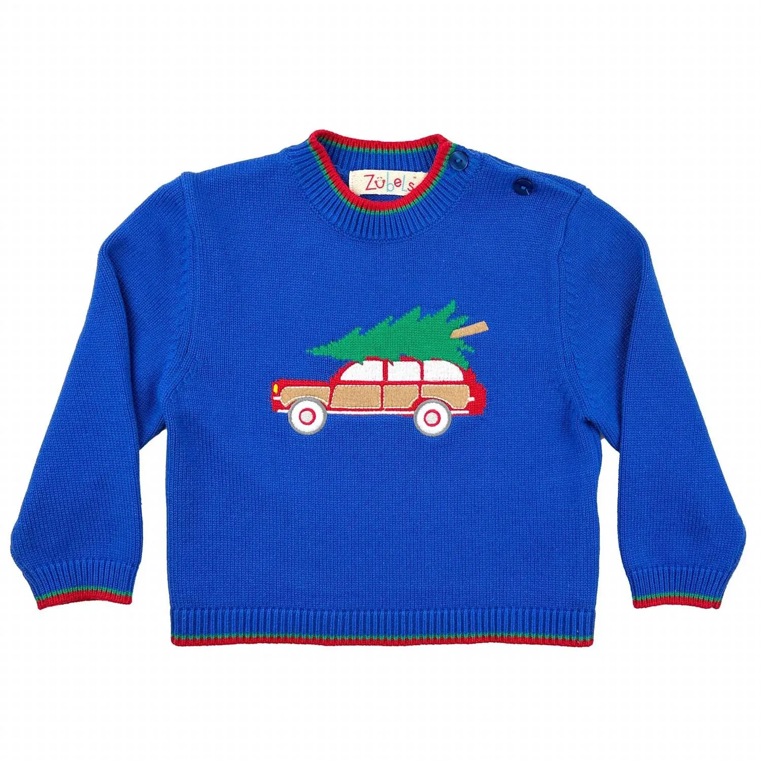 Детский свитер для мальчиков с принтом машинок Car Sweater Petit Ami Zubels, синий