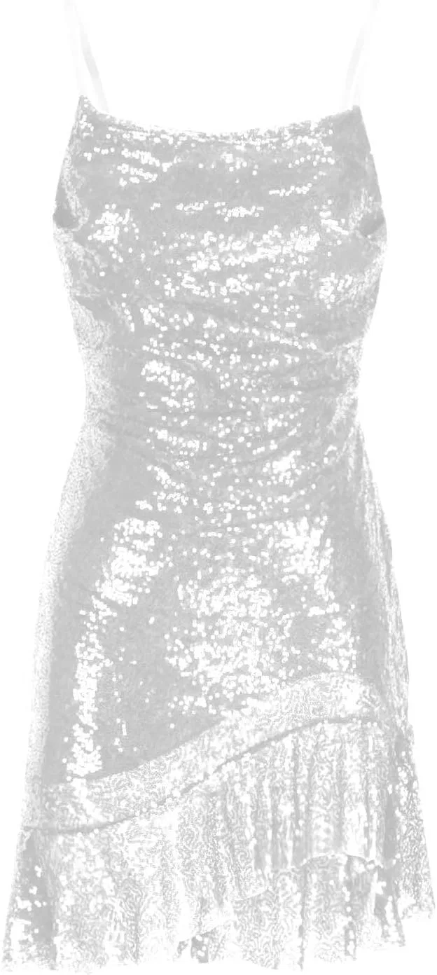 Женское glitter sequin платье bodycon mini, White — фото 3
