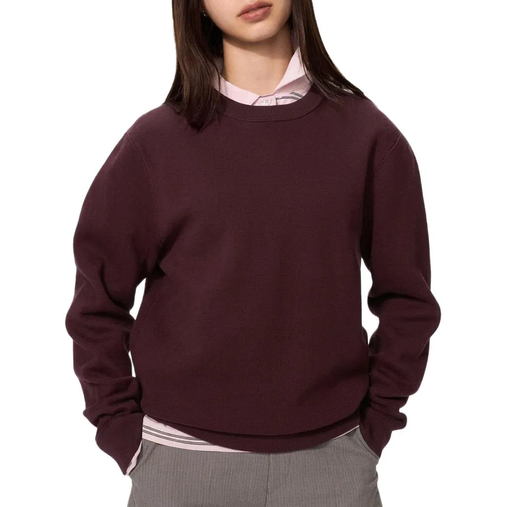 Свитер унисекс с круглым вырезом Burgundy UNIQLO, Burgundy