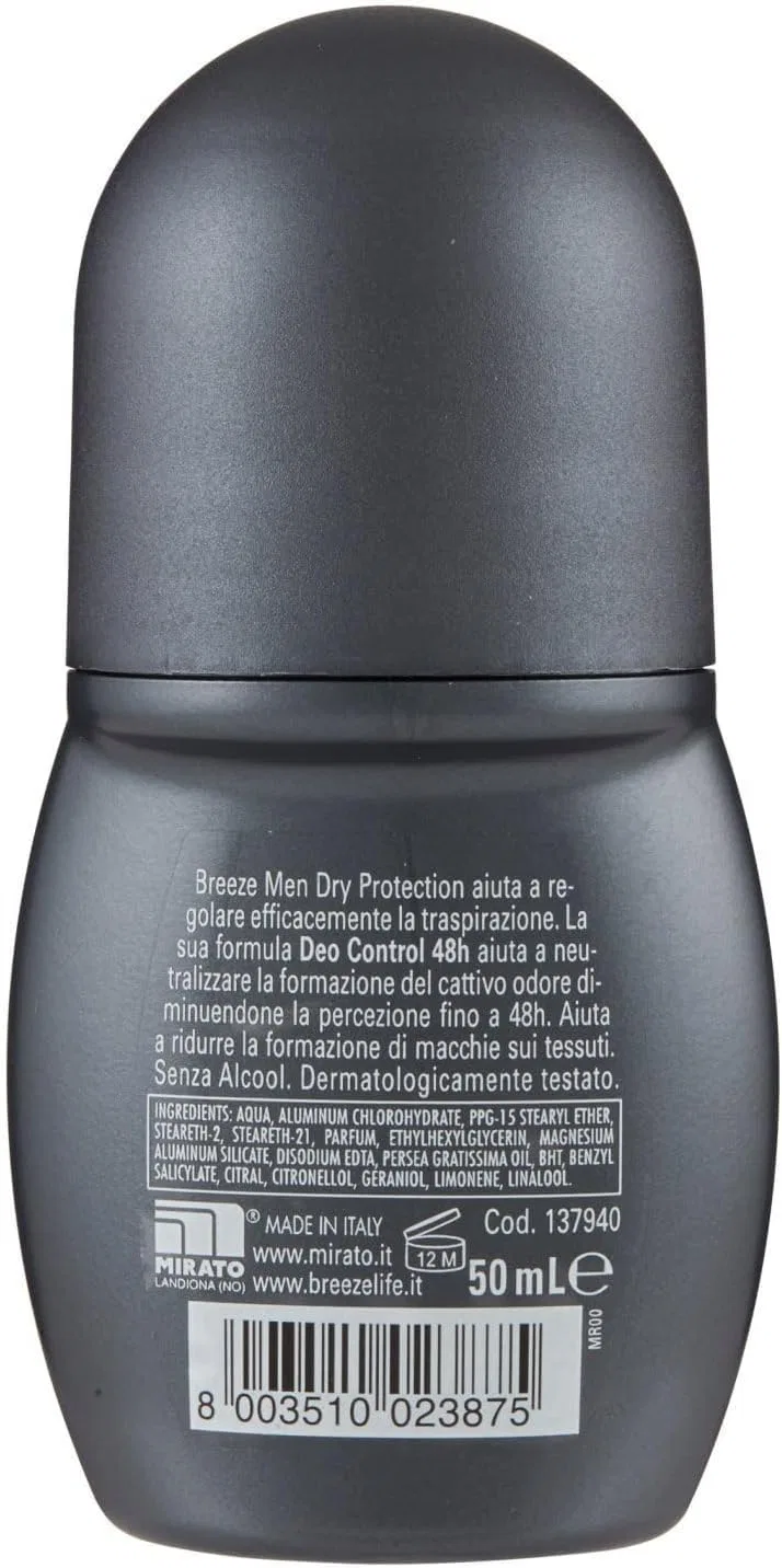 Роликовый дезодорант Breeze Men Dry Protection 48H, 50 мл + брелок, Beni Culinari — фото 2