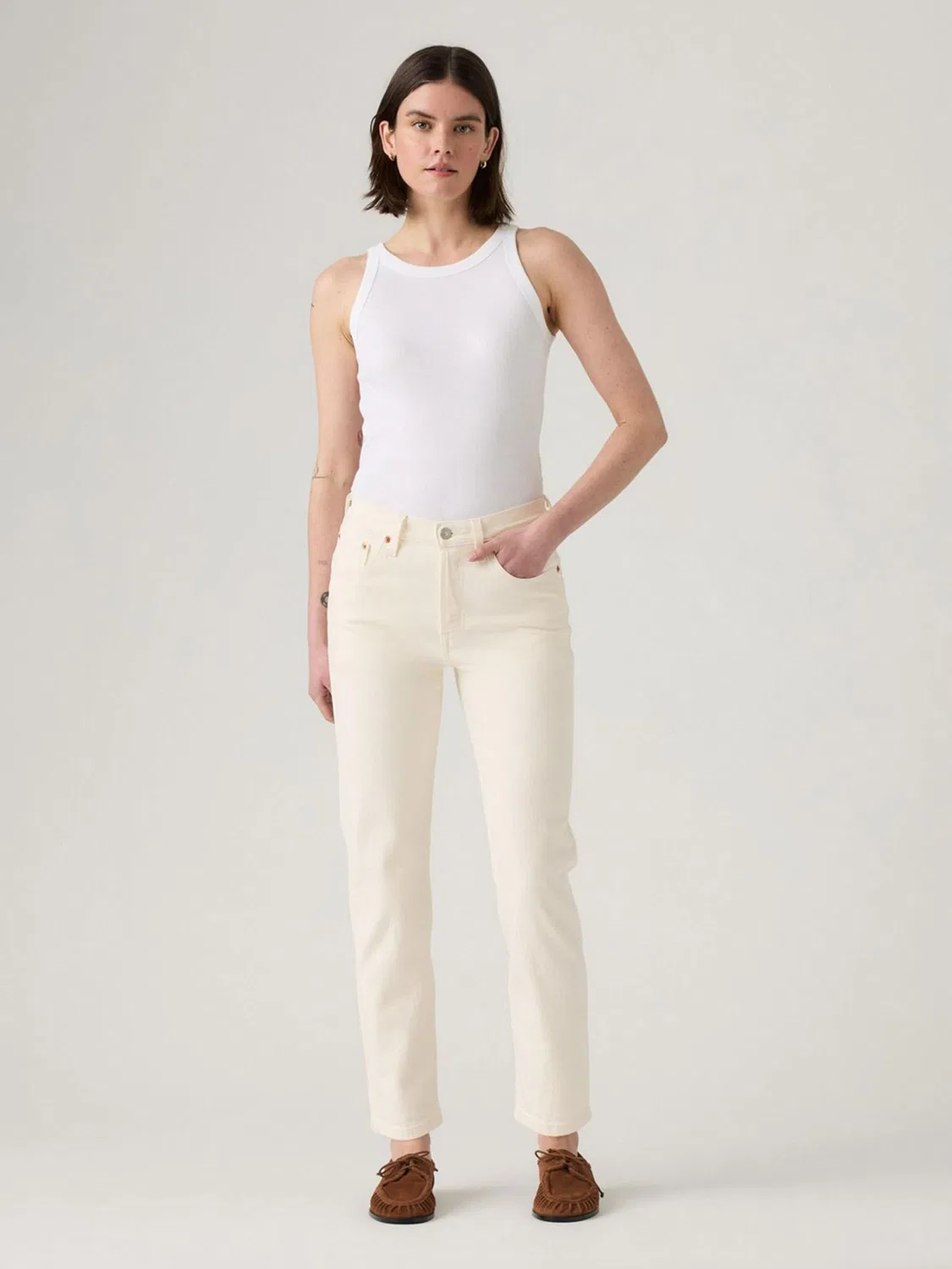 Укороченные джинсы Levi's Surprise Guest Cream 501 — фото 4