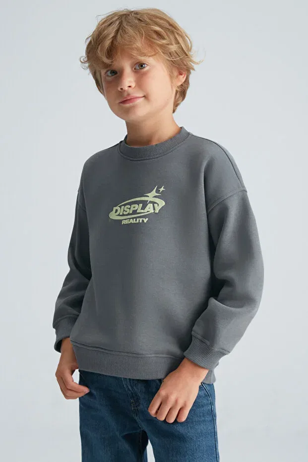 Детские свитшот для мальчиков с принтом Shake boy Grimelange, Gray — фото 4