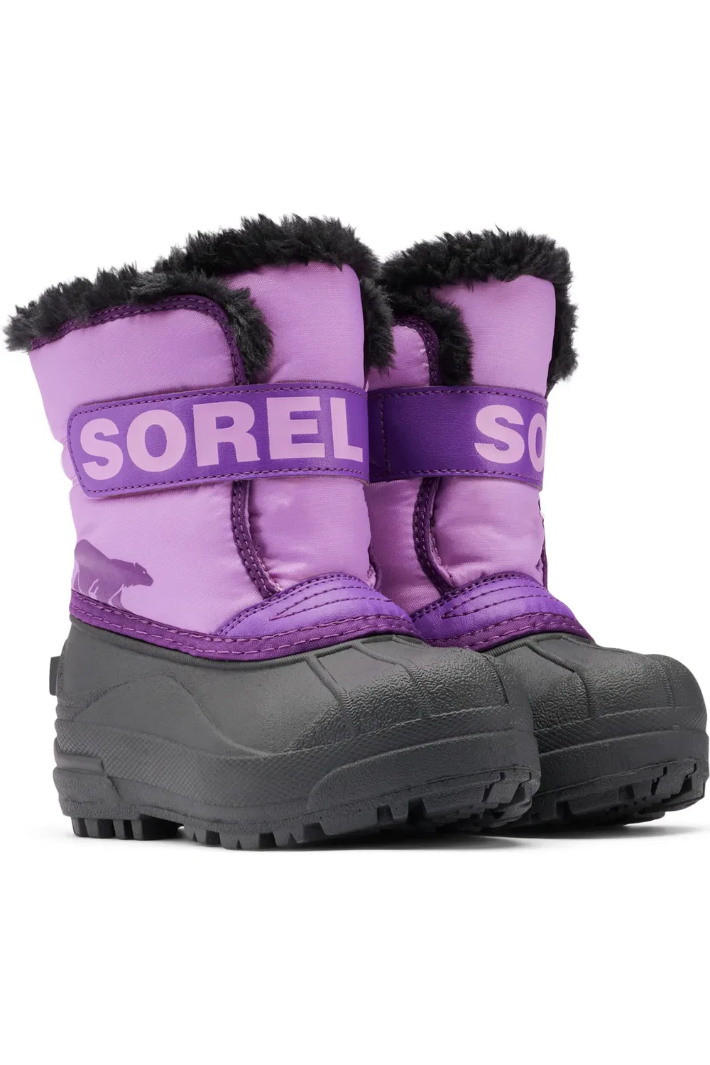 Детские ботинки утепленные водонепроницаемые Snow Commander SOREL, Gumdrop/Purple Violet