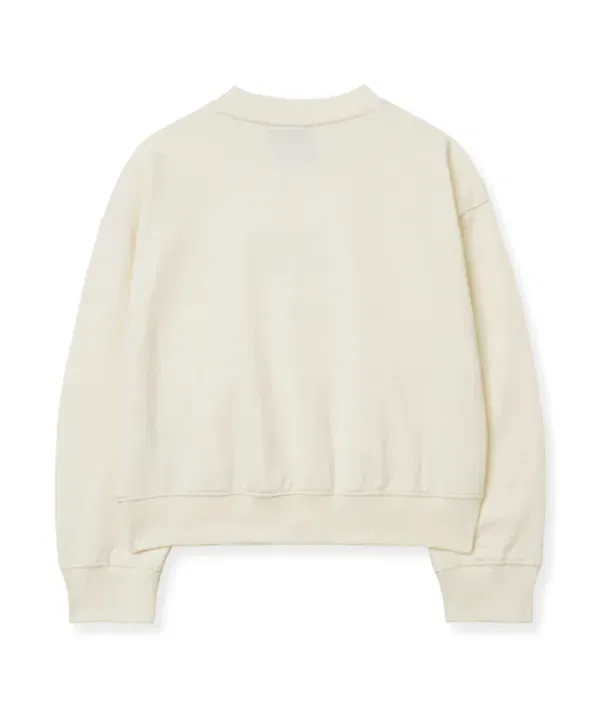Свитшот детский с вырезом, crewneck, Brownbreath Kids, слоновая кость — фото 3