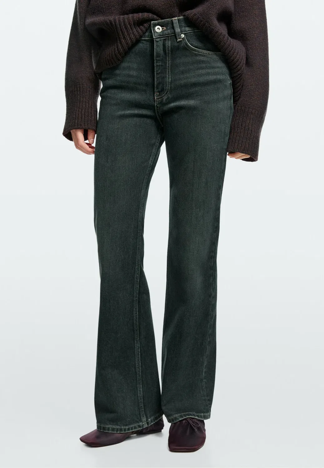 Расклешенные джинсы Massimo Dutti, Dark Blue
