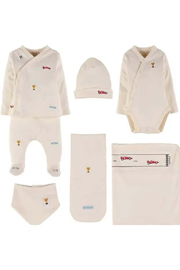 Детский комплект одежды хлопковый Organic set of 8 Idilbaby&Mamino, Ecru