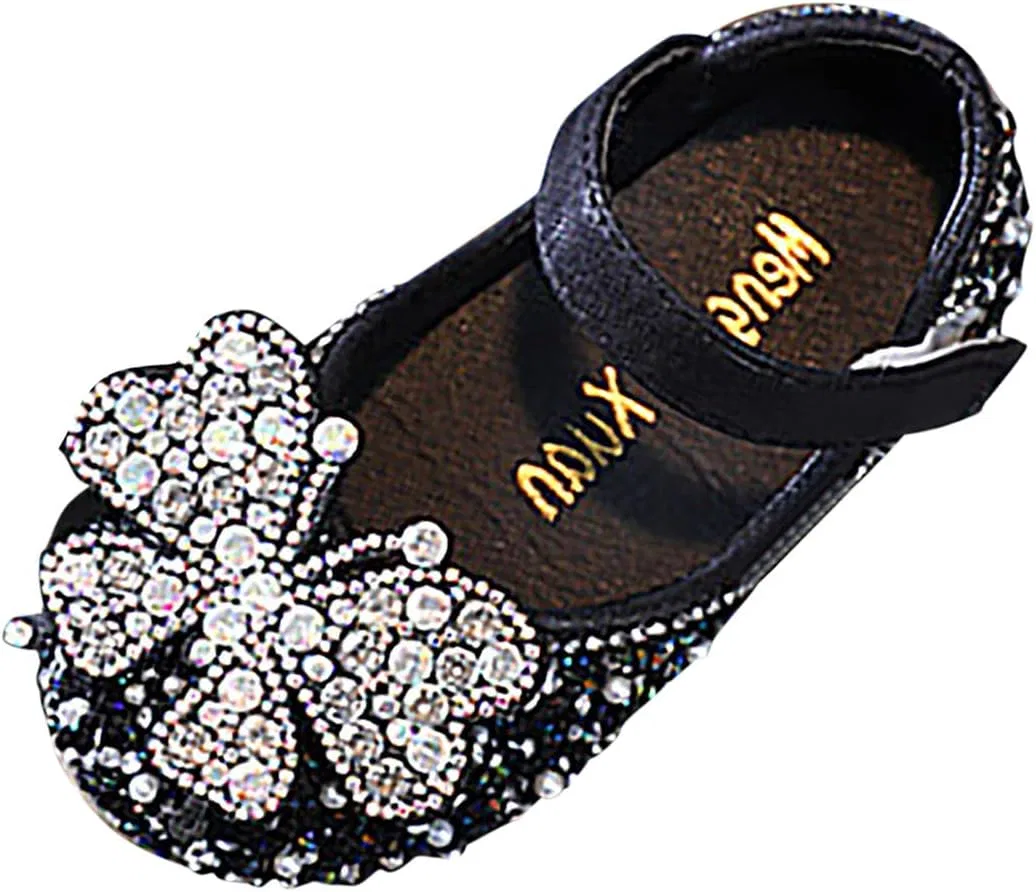 Детские туфли для девочек с принтом Rhinstones Mary Jane Ballet Flats, Black