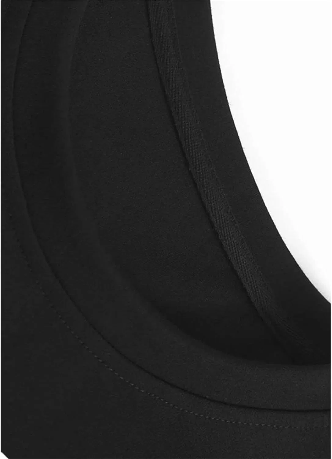 Женское платье свободного кроя с цветовыми блоками O-Neck, Black — фото 4