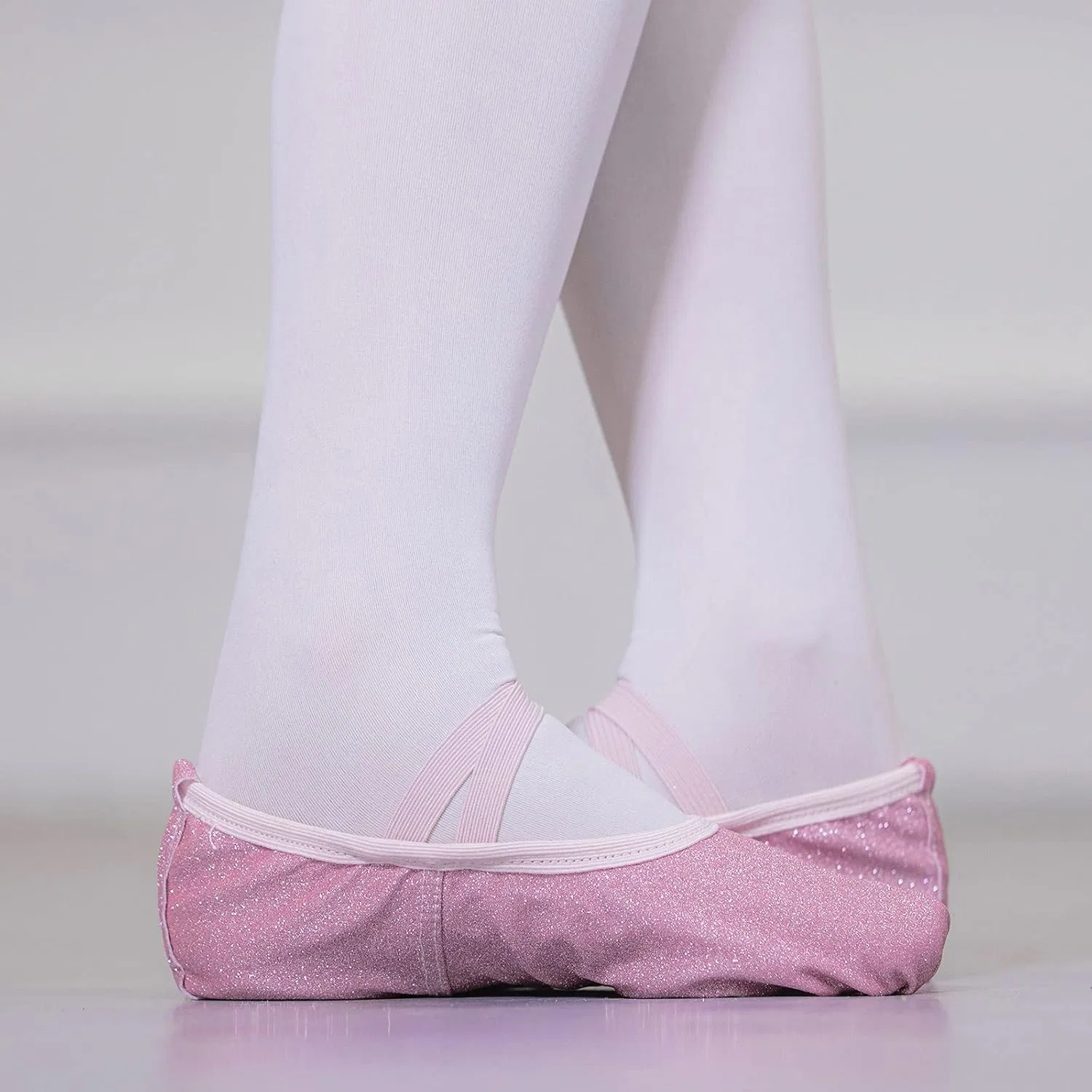 Детские балетки для девочек с блестками Ballet Shoes, Pink — фото 3