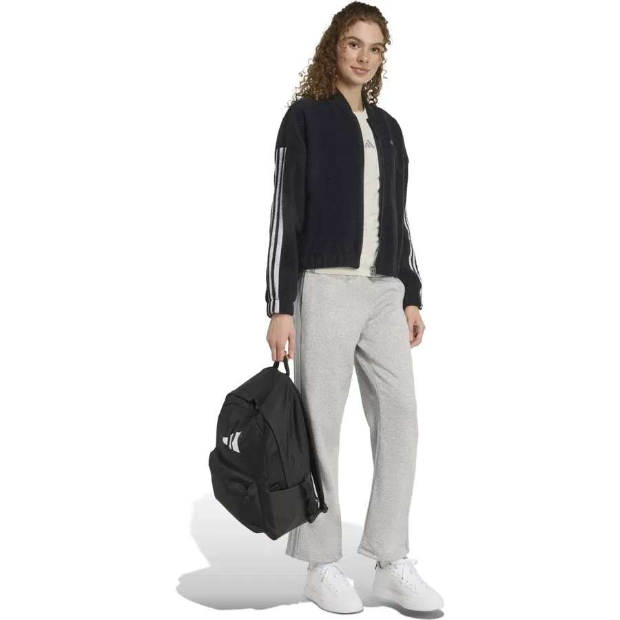 Женские спортивные брюки Holiday 3-Stripes Fleece Open-Hem Pants adidas, Серый — фото 4