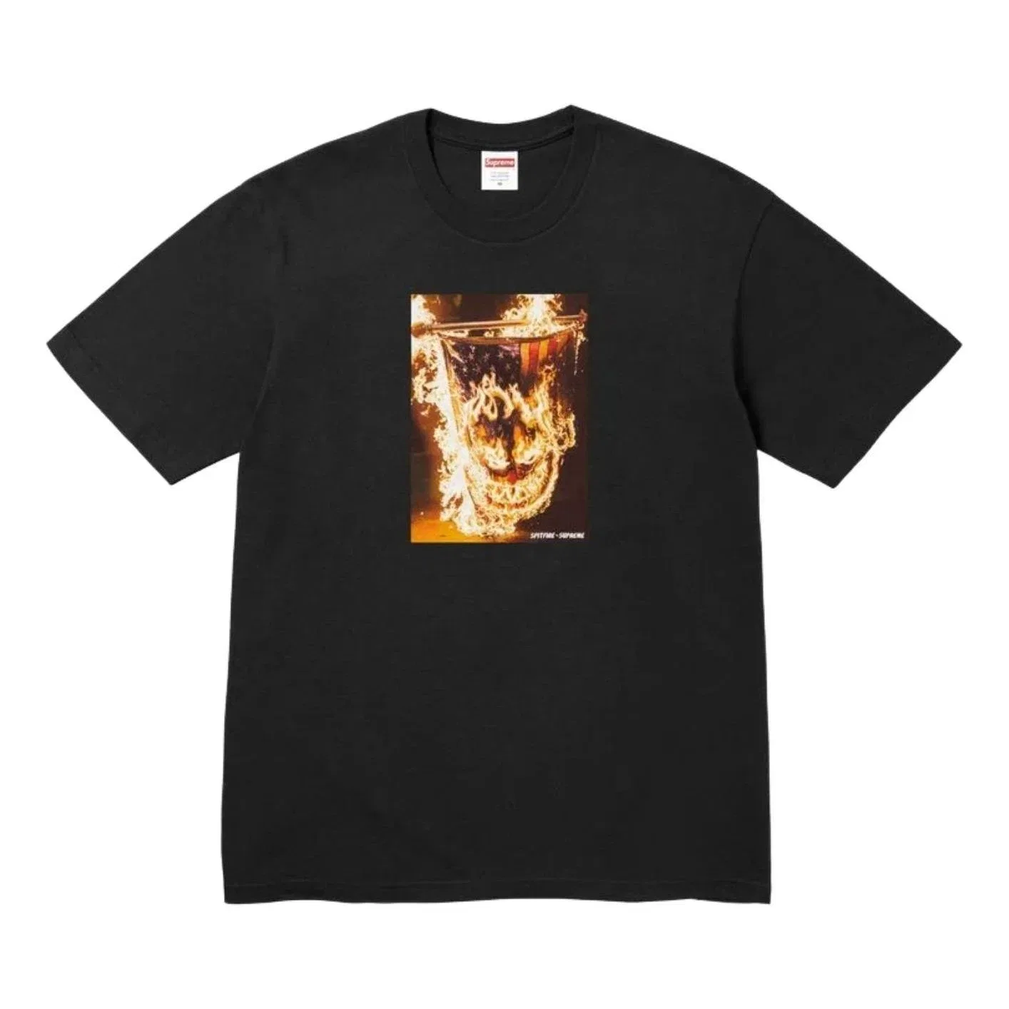 Мужская футболка с принтом Supreme x Spitfire SS26 Flag T-Shirt, черный