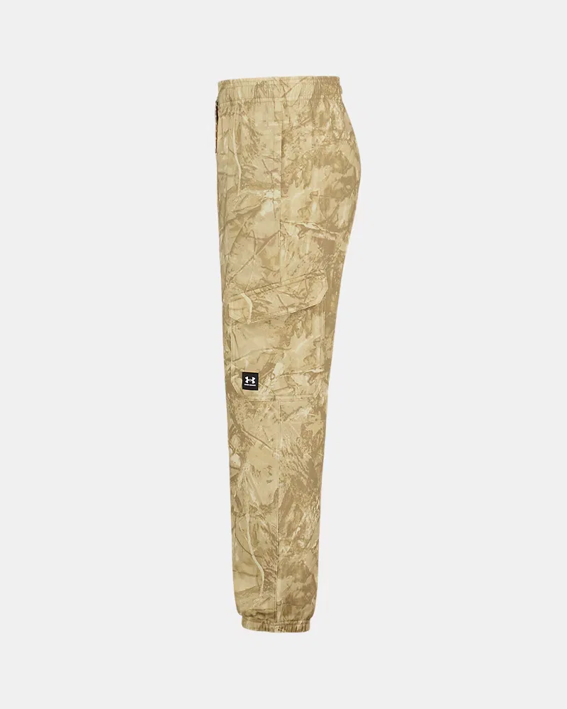Джоггеры детские 63,5 см с карго-карманом UA Printed Cargo UnderArmour, Field Khaki/White — фото 4