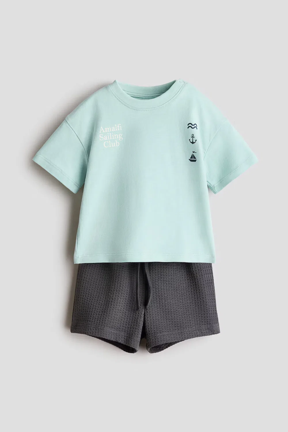 Комплект из двух предметов из хлопкового трикотажа H&M, Türkis/Amalfi Sailing Club