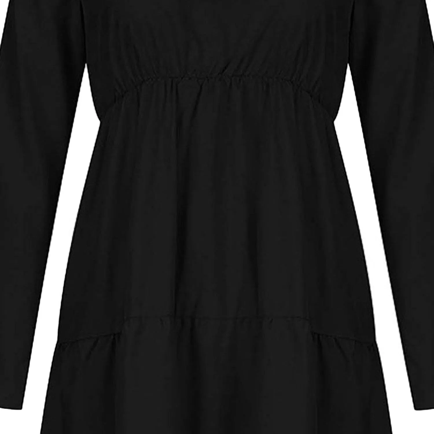 Женское повседневное платье макси с длинным рукавом, Black — фото 3