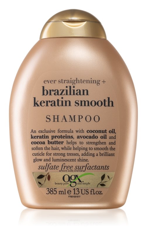 

Разглаживающий шампунь для блеска и смягчения волос OGX Brazilian Keratin Smooth