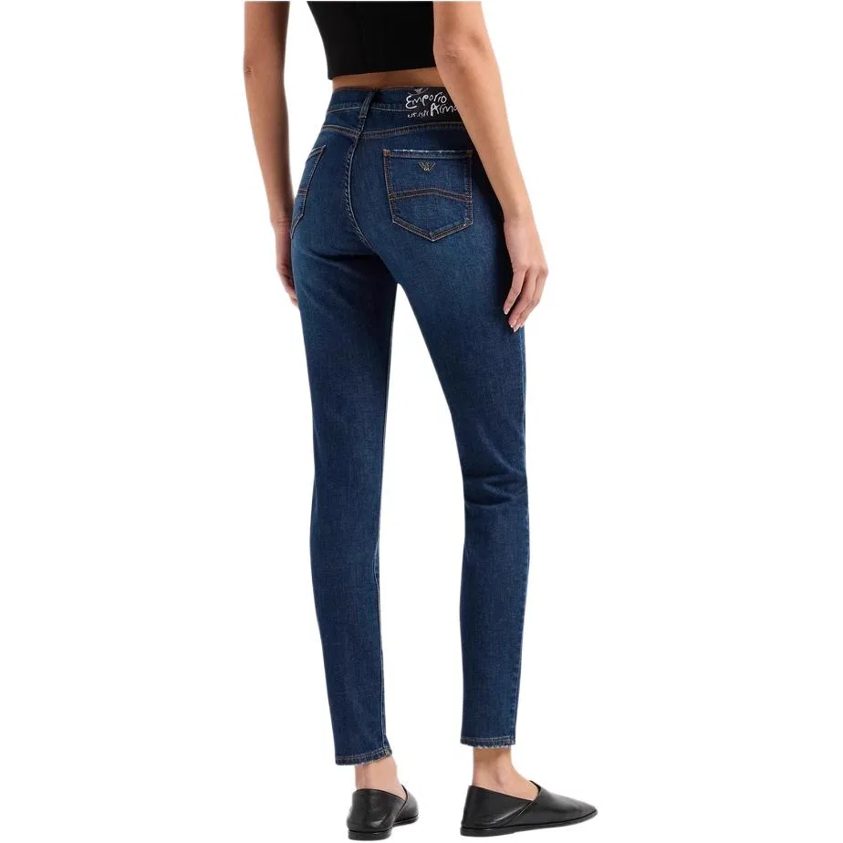 Джинсы скинни высокая посадка, Emporio Armani, Indigo — фото 4