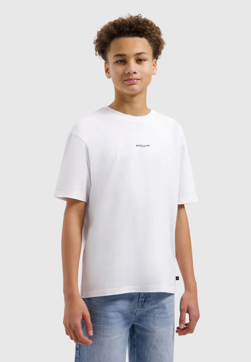 Футболка свободного кроя с круглым вырезом и принтом Ballin, White — фото 3
