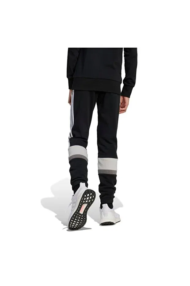 Детские спортивные штаны для девочек с принтом Tiberio 3-Stripes Fleece Adidas, Black White — фото 3