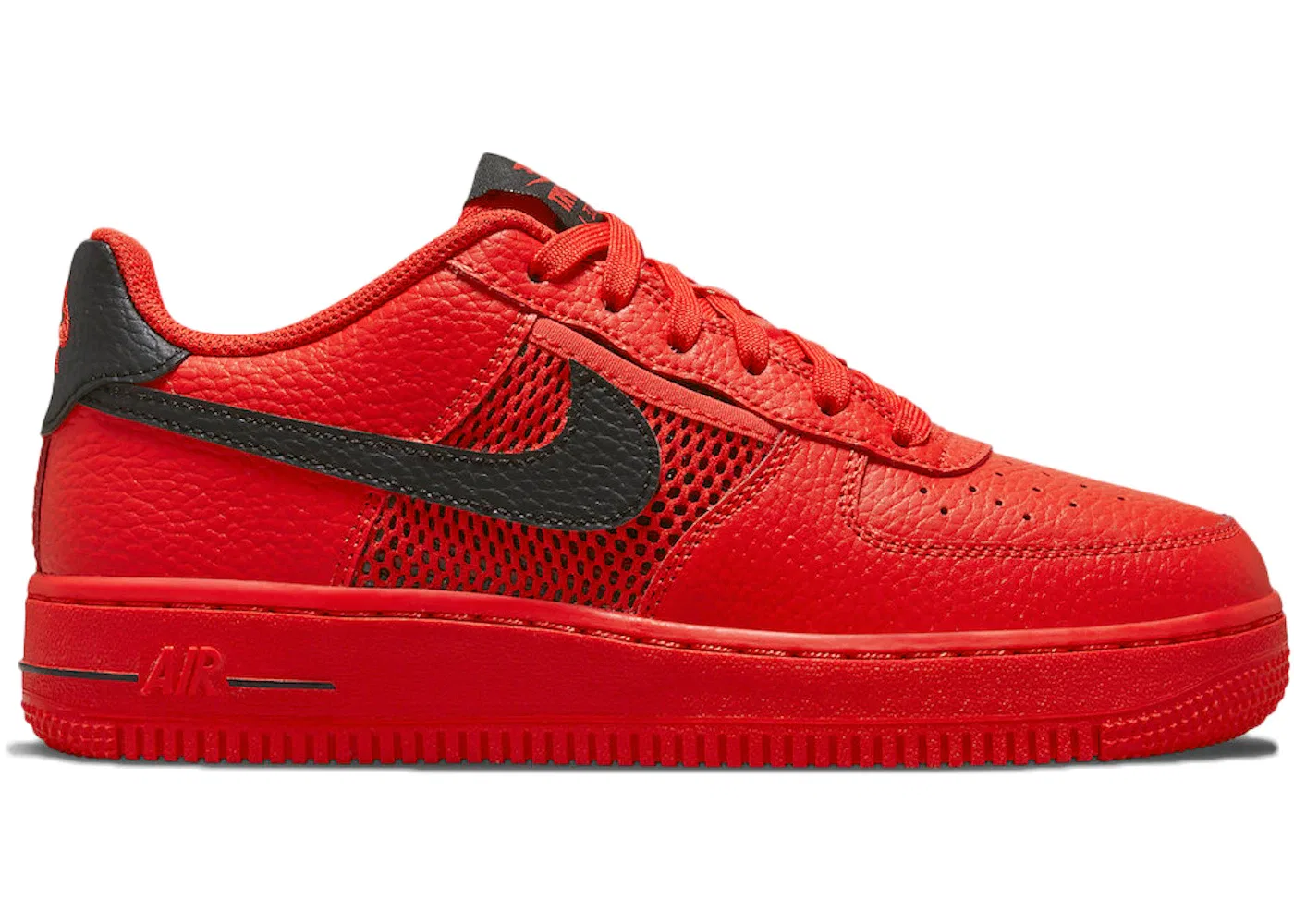 Детские кроссовки Lifestyle с сетчатым карманом Nike Air Force 1 Low Mesh Pocket, Habanero Red/Habanero Red/White/Black