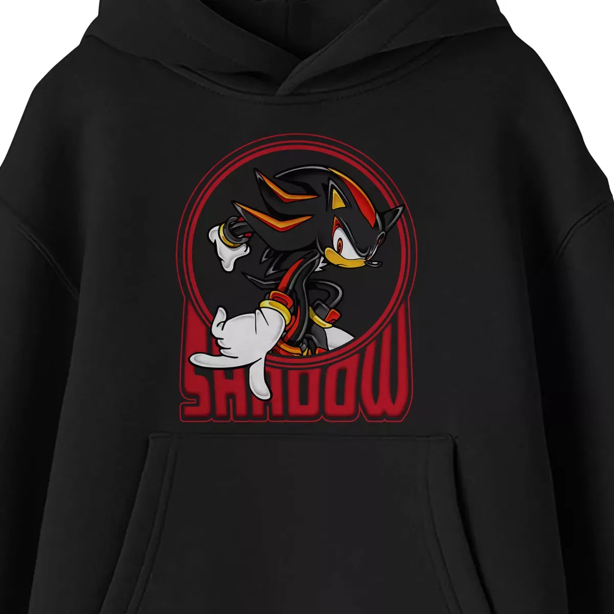 Детское худи с принтом Shadow Circle Frame Sonic the Hedgehog, Black — фото 2