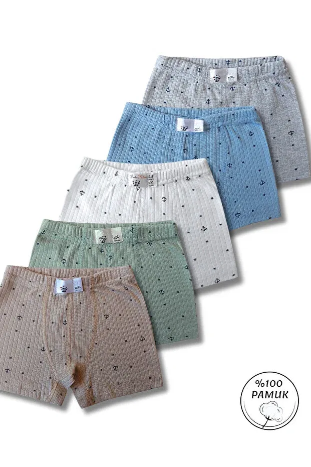 Детские боксеры для мальчиков хлопковые 5-комплект Panfilia, Blue-Grey-White