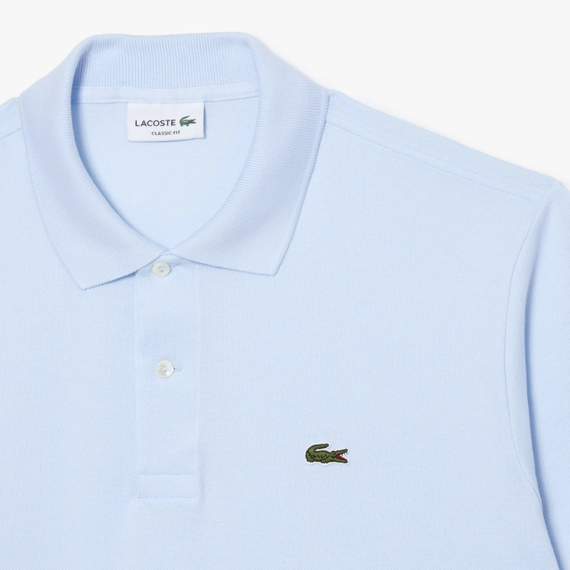 Рубашка-поло Lacoste Logo-Patched Short-Sleeve, голубой — фото 2