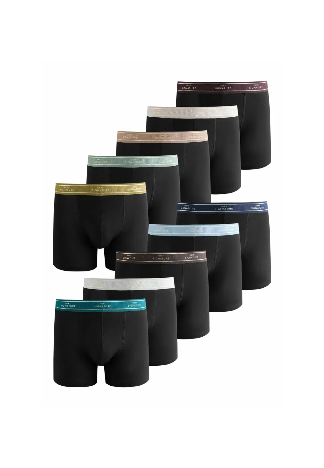 10 штук в упаковке - трусы Next, Black Gold Text Waistbands