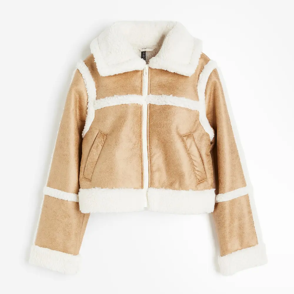 

Куртка H&M Teddy-lined, бежевый