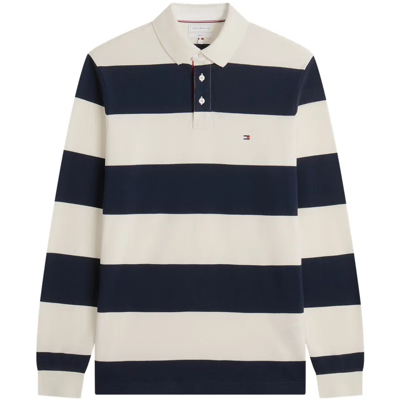 Мужское поло с принтом в полоску Tommy Hilfiger, Blue White Stripes