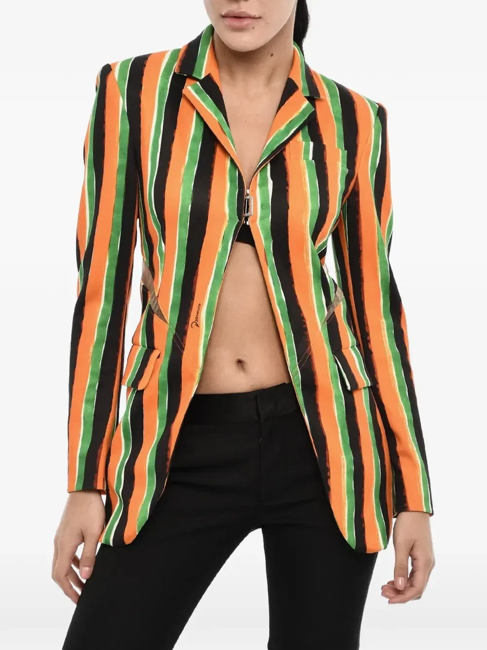 Блейзер в полоску с вырезами Dsquared2, оранжевый