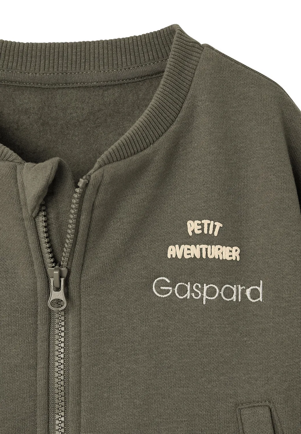 Sweatjacke mit reissverschluss baby - толстовка на молнии Vertbaudet, Khaki — фото 3