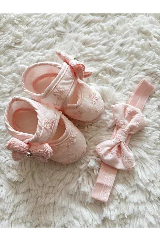 Детские пинетки для девочек кружевные Cloudy, Pembe Fistolu — фото 2