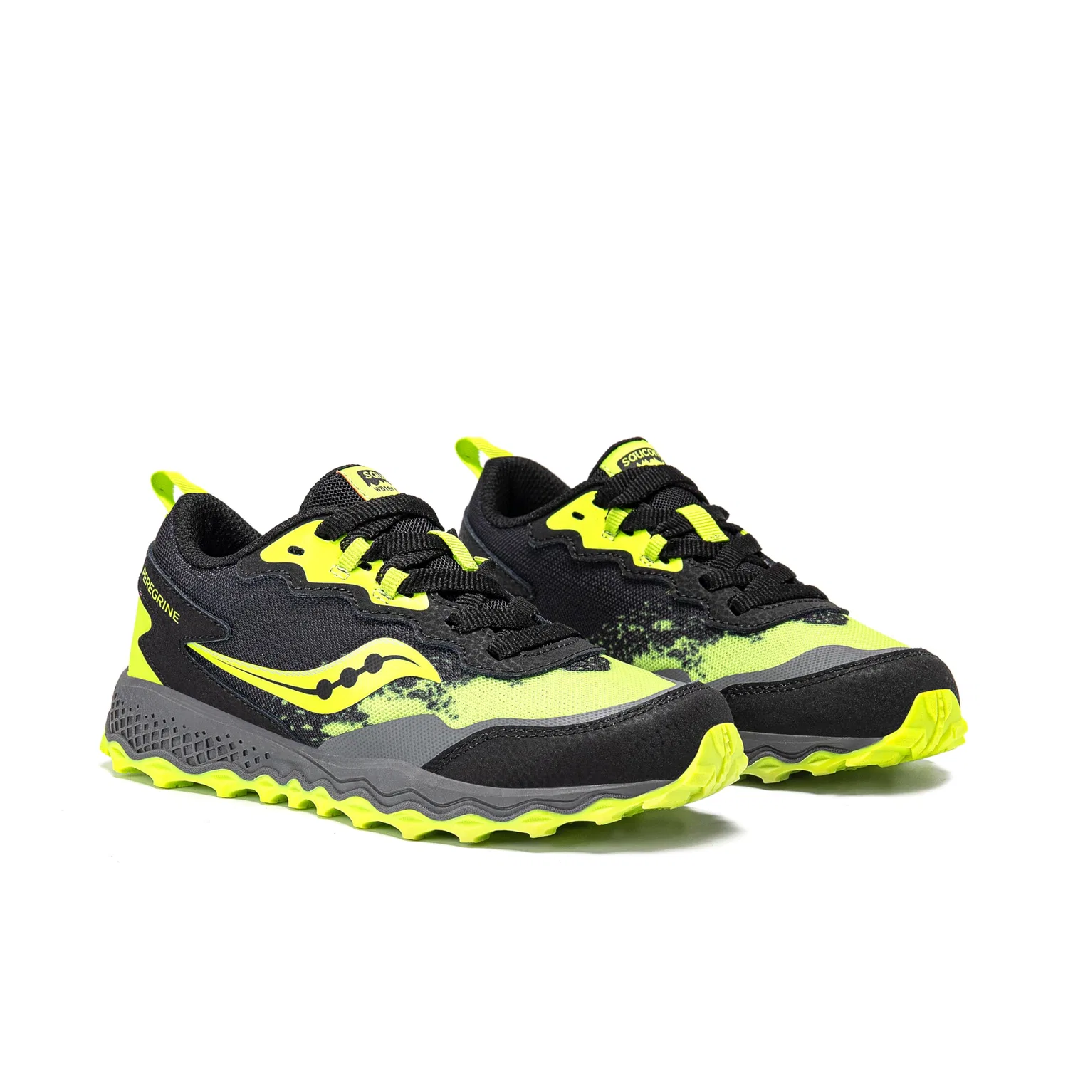 Детские кроссовки для мальчиков Saucony Axon 3, Lime Black — фото 2