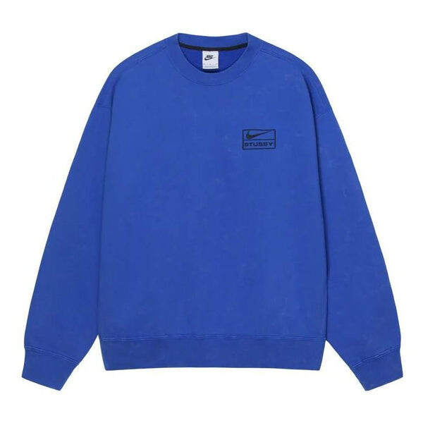 

Толстовка Nike Acid Wash Crew Fleece x Stussy 'Blue', синий