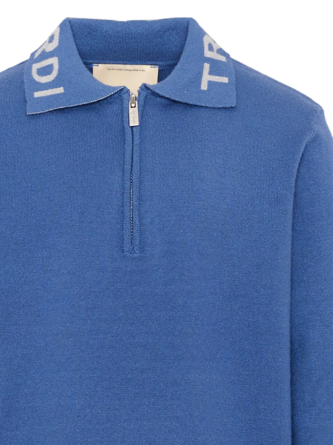 Рубашка поло с воротником на молнии Trussardi Junior, синий — фото 3