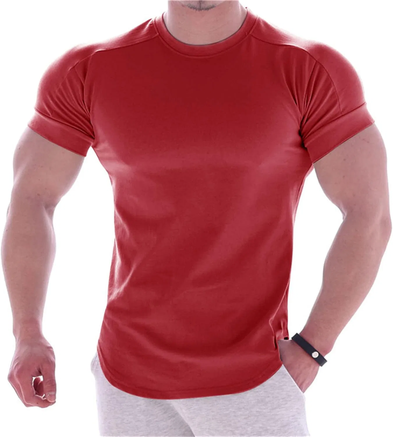 Мужская компрессионная футболка тактическая Military Stretch Cotton, Red — фото 2