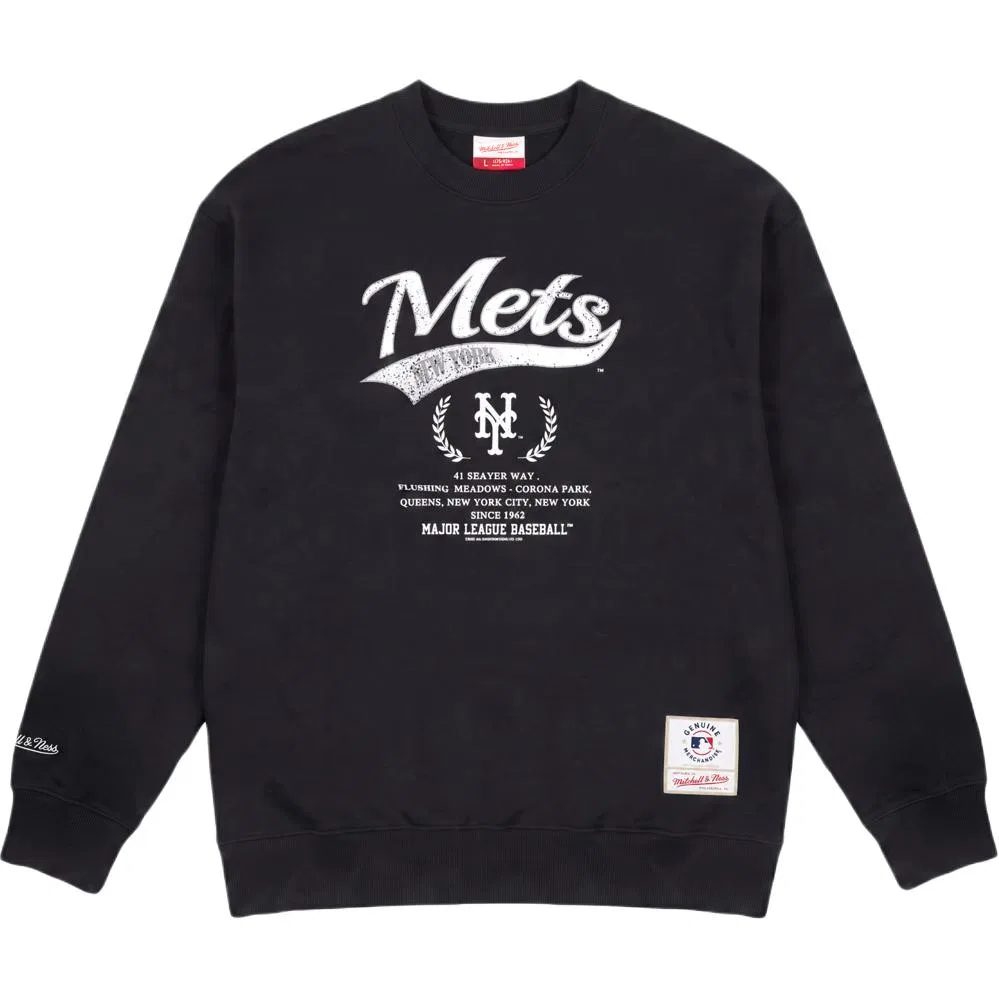 Детский свитшот с принтом New York Metropolitan Mitchell Ness, New York Metropolitan Black