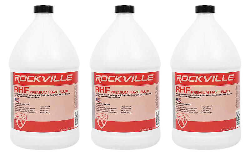 

(3) галлонов Rockville RHF Машина для дымки на водной основе Fluid Juice No-Clog (3) RHF
