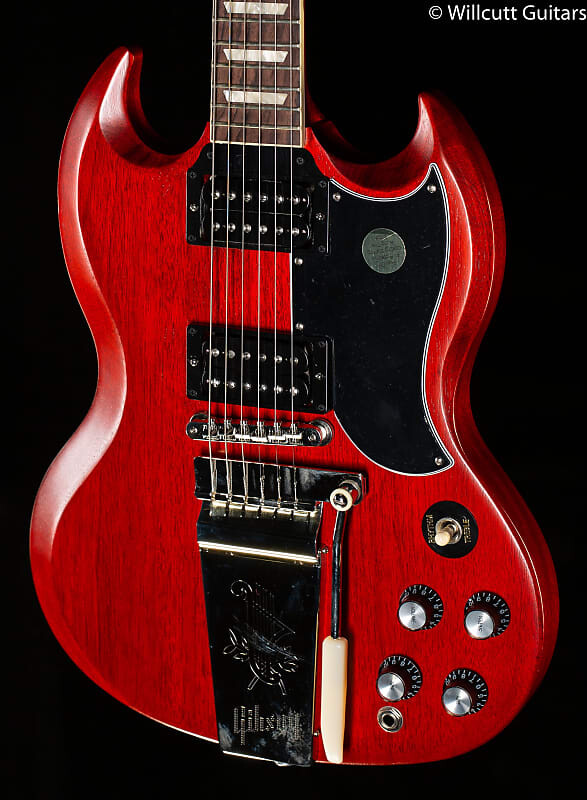

Gibson SG Standard '61 Maestro Vibrola Выцветшая винтажная вишня (108) Gibson SG '61 Maestro Vibrola Faded Cherry (108)