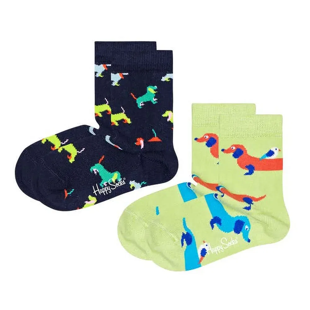Носки Dogs 2 пары Happy Socks, зеленый