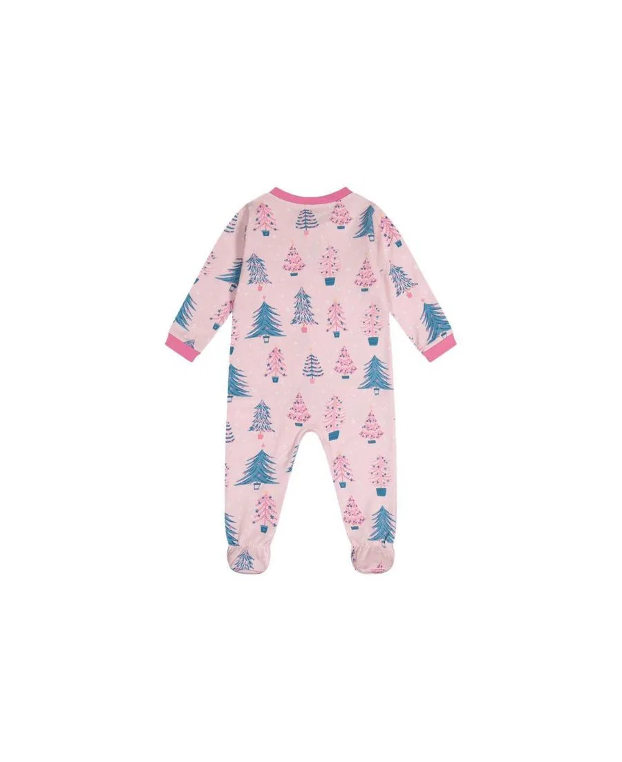 Детский слип с принтом деревьев, модель Tree Print Deux par Deux, Pink Printed With Trees — фото 2