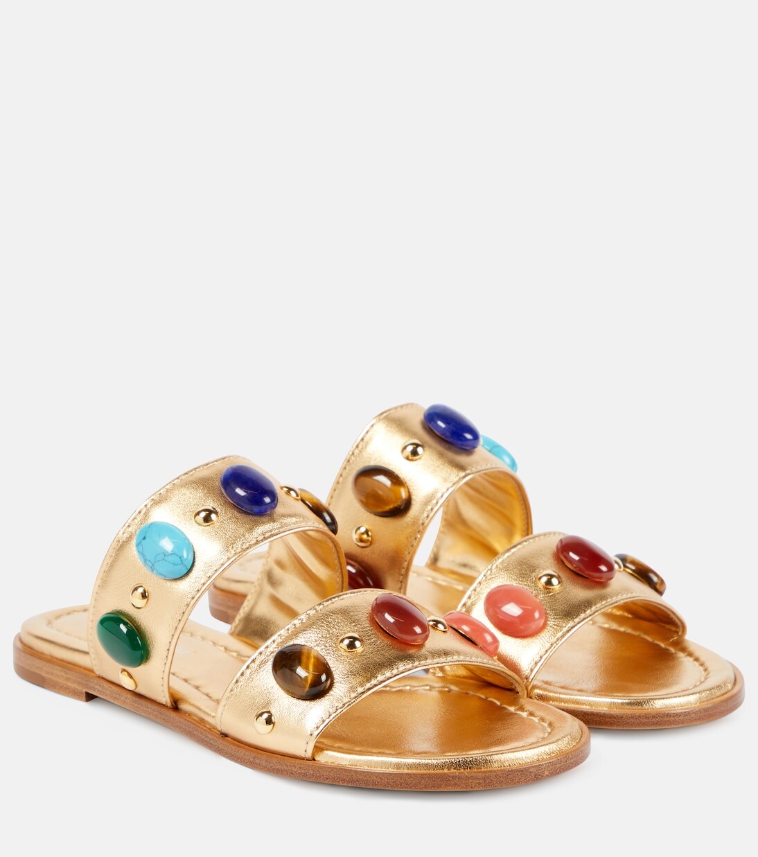 Украшенные кожаные мюли Gianvito Rossi, желтый