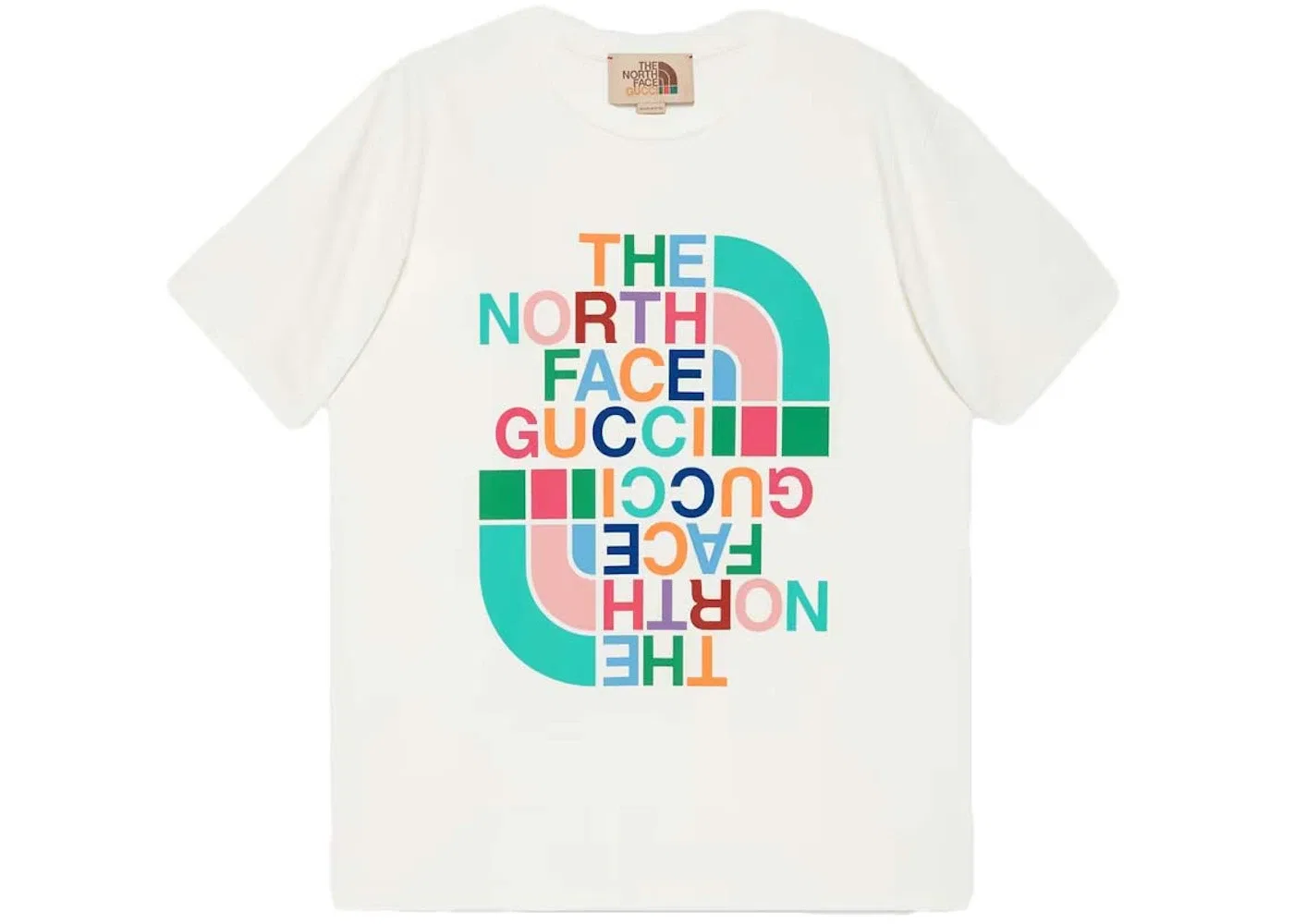 Женская футболка с принтом Gucci x The North Face Cotton T-shirt Gucci, White/Multicolor