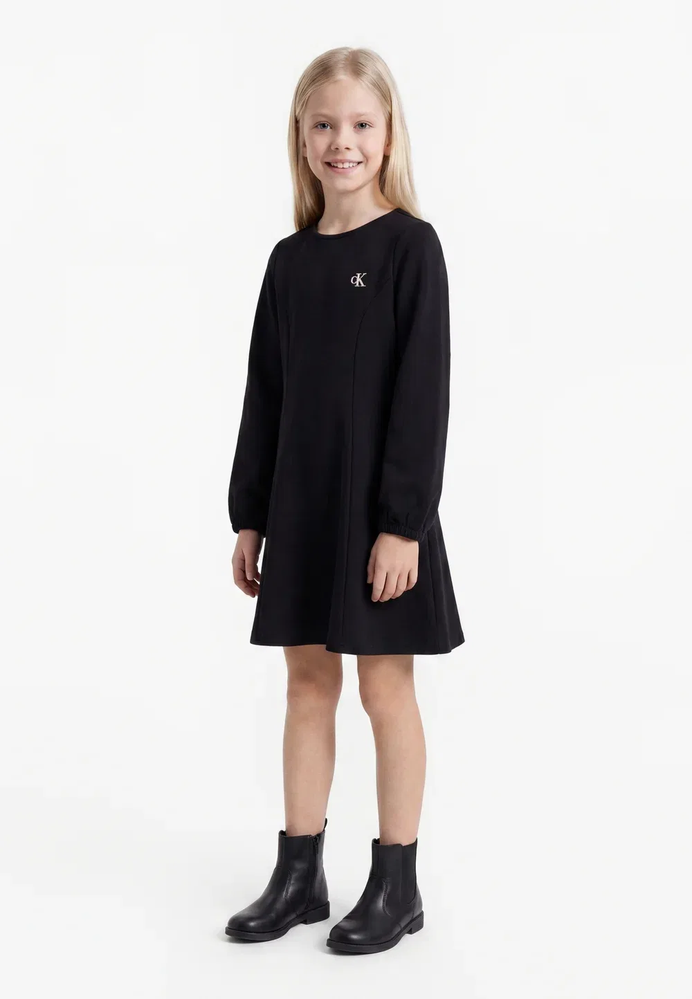 Платье пунто со швом - трикотажное платье Calvin Klein Jeans, Black