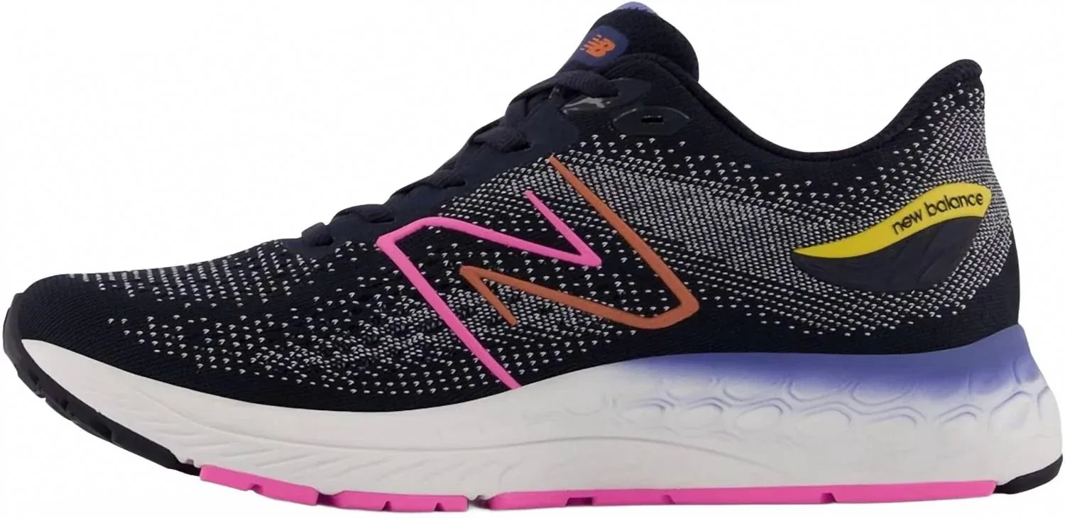 Детские кроссовки для девочек с амортизацией Fresh Foam X 880 V12 New Balance, Eclipse/Moon Shadow/Vibrant Pink — фото 2