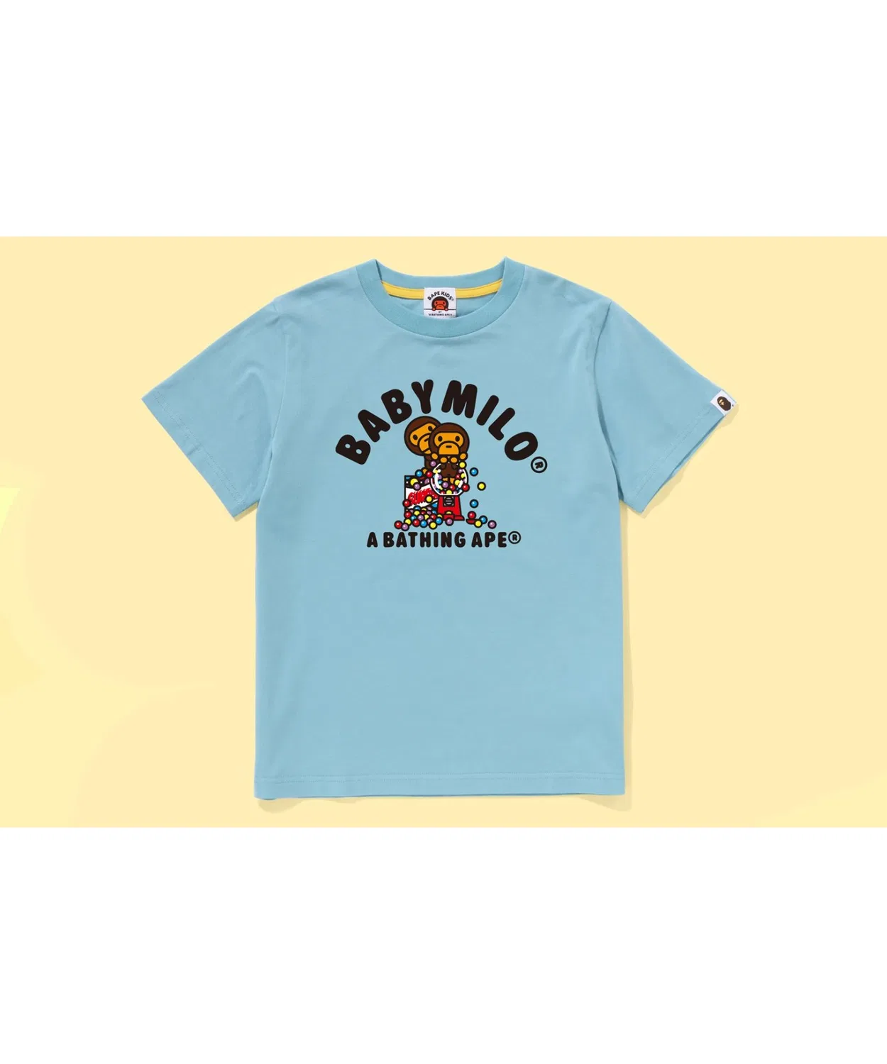 Детская футболка с коротким рукавом и принтом BABY MILO GUMBALL A BATHING APE, Yellow — фото 2