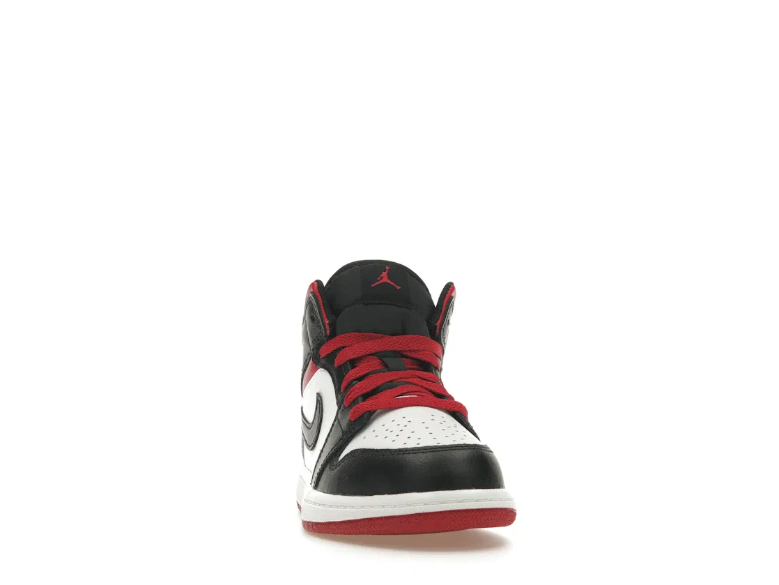 Детские кроссовки с принтом Jordan 1 Mid Jordan, White/Black/Gym Red — фото 2