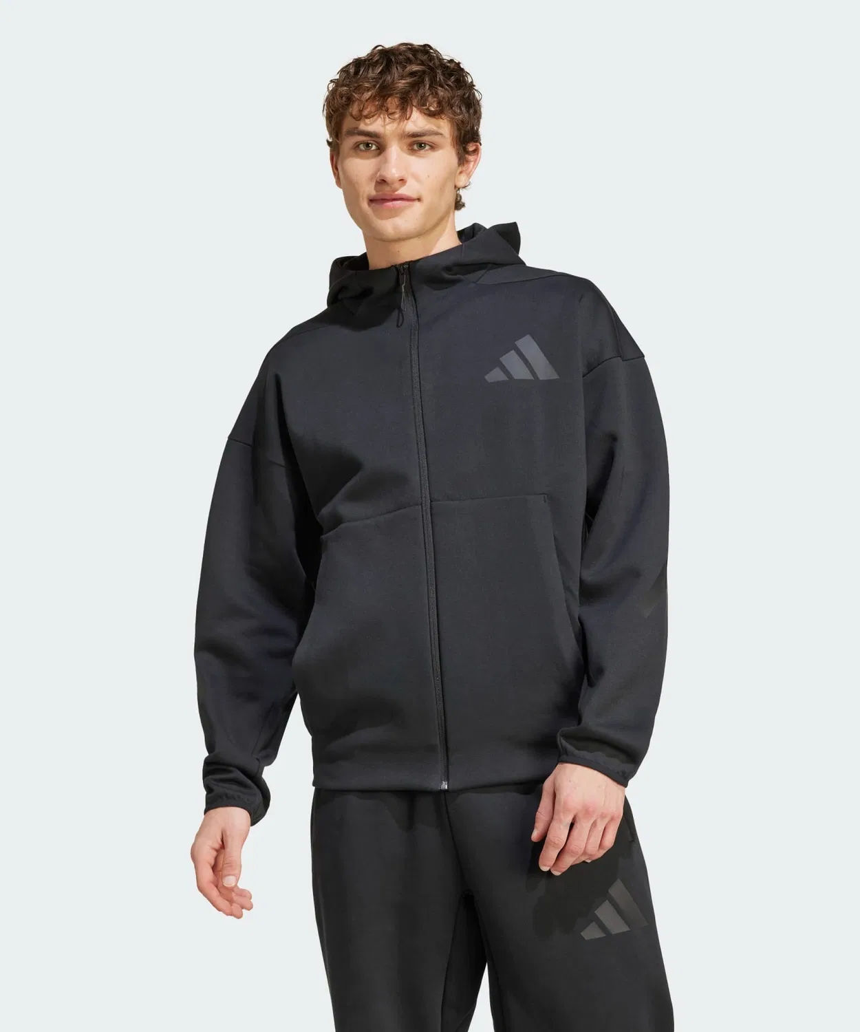 Мужская худи с капюшоном и длинным рукавом, модель Z.N.E. Adidas, Black